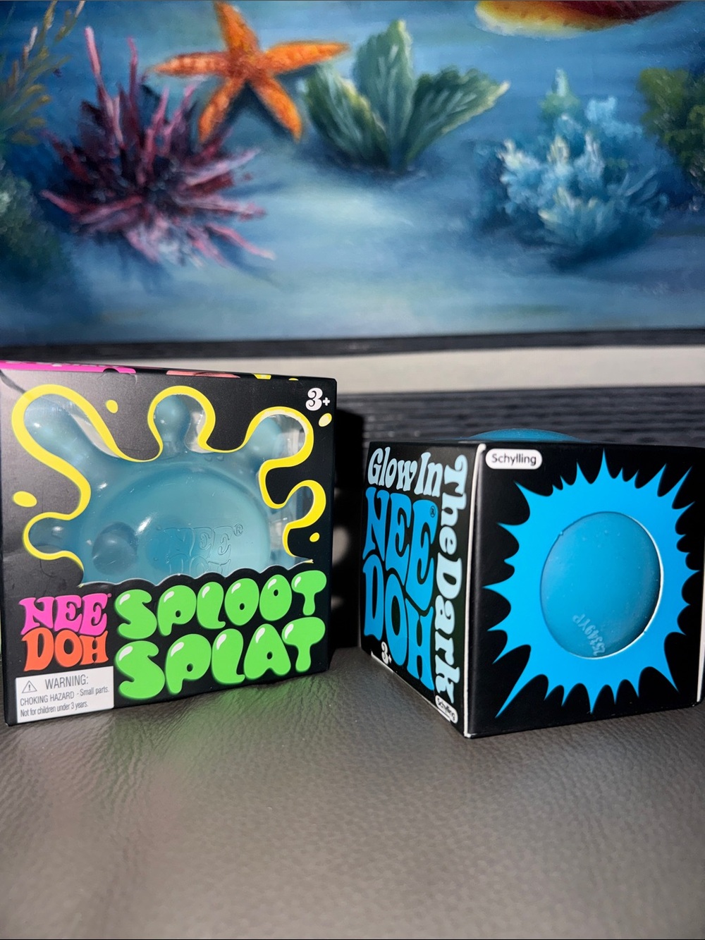 NeeDoh Blue bundle of 2! ✨🩵💙Sploot Splat & Glow NeeDoh Stress Squishy Set